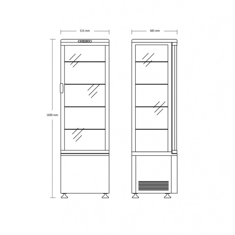 Scandomestic displaykjøleskap svart RTC 237 BE