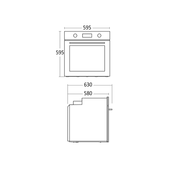 Scandomestic innbyggingsovn sort med pyrolyse XO 6800
