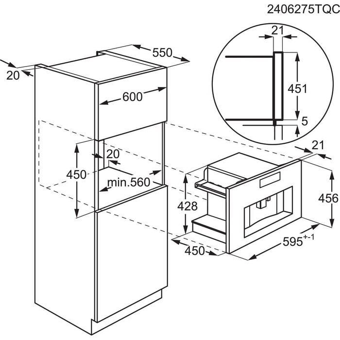 AEG innebygget espressomaskin svart TC8NK7B