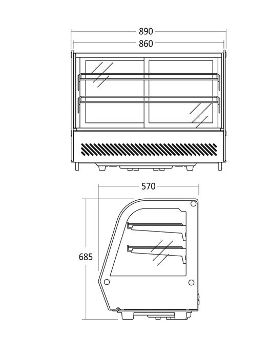 Scandomestic displaykjøler rustfri RTW 160 E