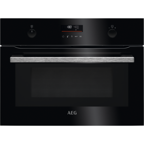 Aeg compact stekeovn med integrert mikrobølgeovn sort