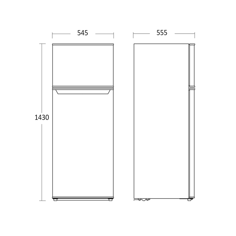Scandomestic integrert kombinert kjøl- og fryseskap hvit 143 cm CBF206WE