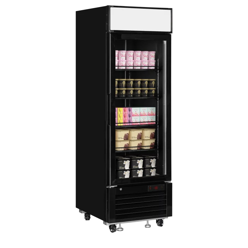 Tefcold displayfryseskap sort 205 cm LGF2500B