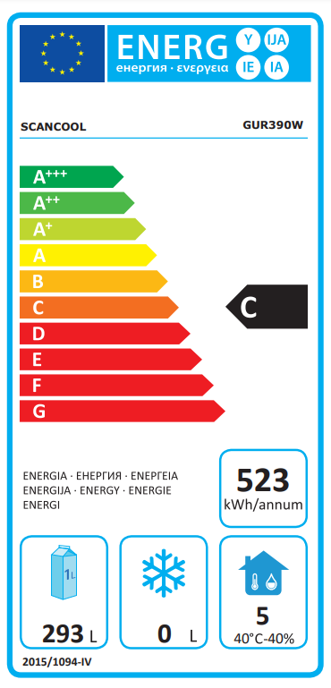 Scandomestic kjøleskap i hvit 185 cm GUR390W