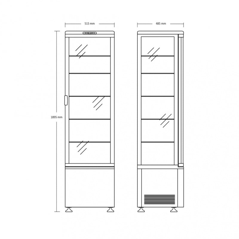 Scandomestic display kjøleskap hvit RTC 287 WE