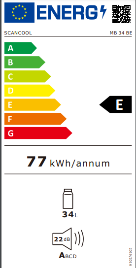Scandomestic mini kjøleskap i sort MB 34 BE