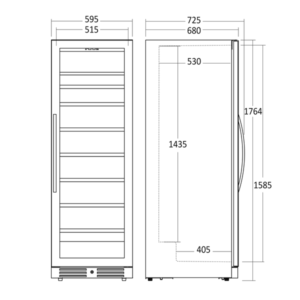 Scandomestic vinskap med plass til 126 flasker SV 111 B