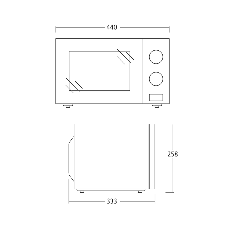 Scandomestic mikrobølgeovn sort 700W MWS20B