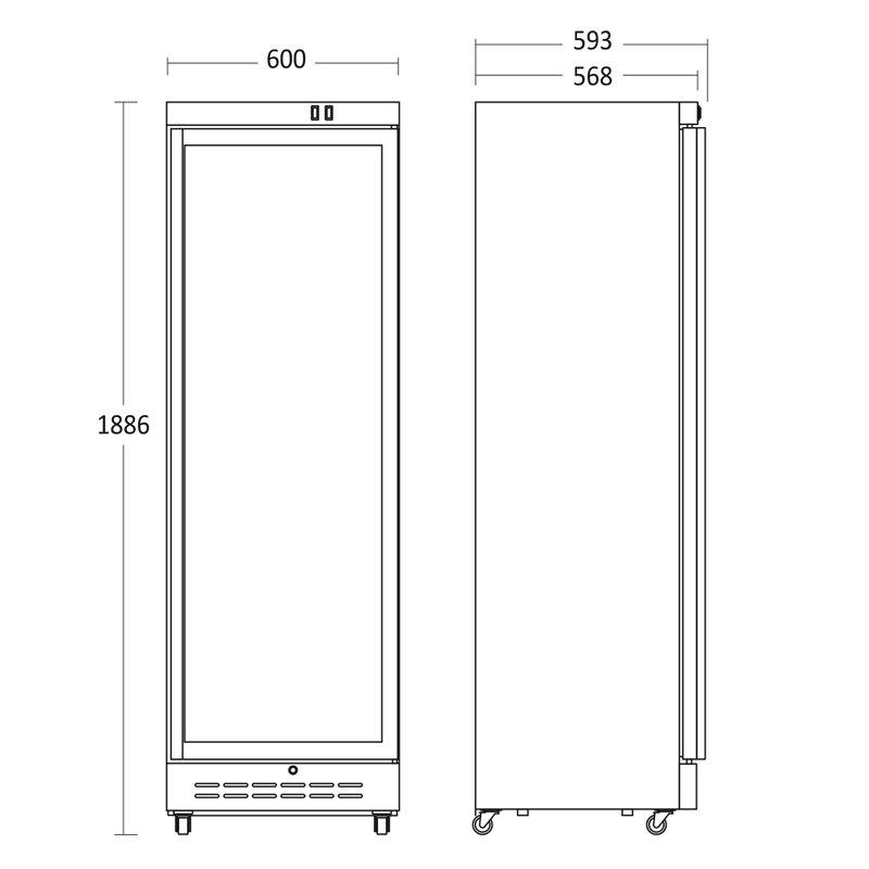 Scandomestic displaykjøleskap hvit DC389WD