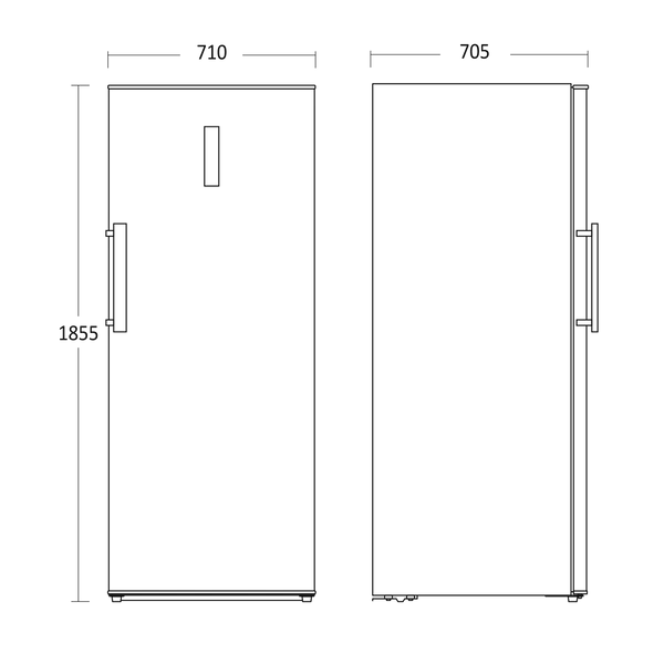 Scandomestic fryseskap i sort 185 cm SFS 381 BX
