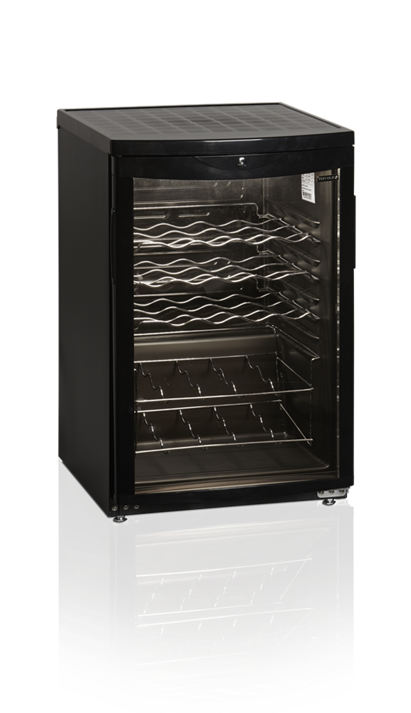 Tefcold vinskap sort 1 sone med lås 77 cm SC85 Black