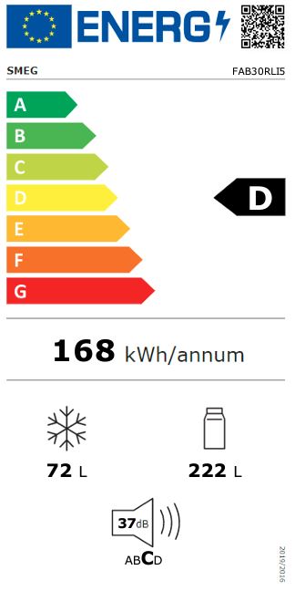Smeg  kombiskap limegrønn 50`s retro FAB30RLI5